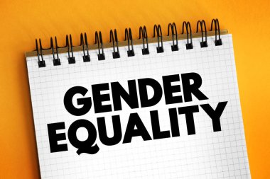 Cinsiyet Eşitliği - her cinsten insanın eşit haklara, sorumluluklara ve fırsatlara sahip olduğu not defterinde yazılı metin kavramı