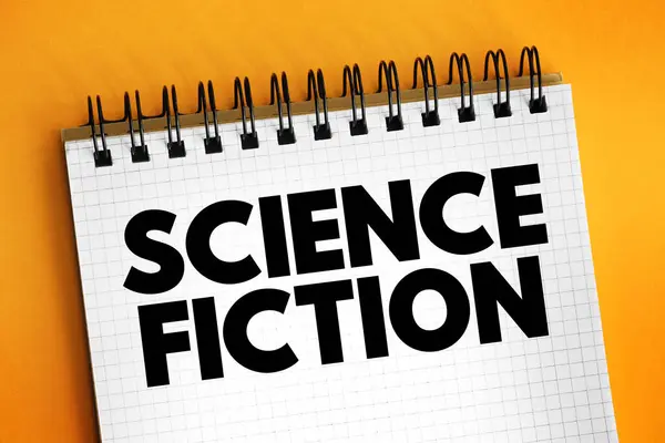 stock image Science Fiction - genre of speculative fiction, which typically deals with imaginative and futuristic concepts, text concept on notepad