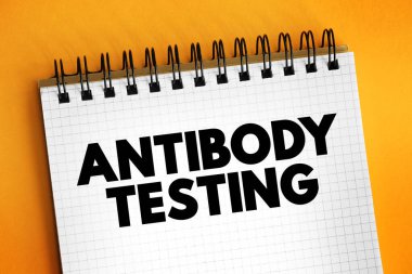 Antikor testi - kanınızda antikor arayın, not defterinde metin konsepti