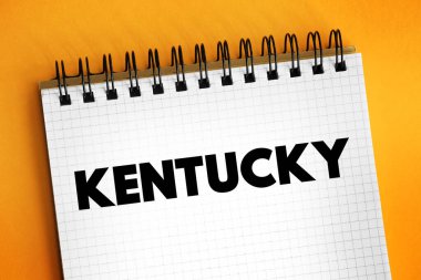 Kentucky, Amerika Birleşik Devletleri 'nin güneydoğu bölgesinde bulunan bir eyalettir. Not defterindeki metin kavramı.