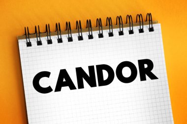 Dürüstlük - açık ve dürüst olmanın kalitesi, dürüstlük, not defterindeki metin konsepti