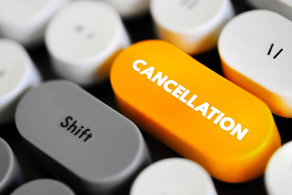 Отмена - действие отмены чего-либо, текстовая концепция кнопки на клавиатуре