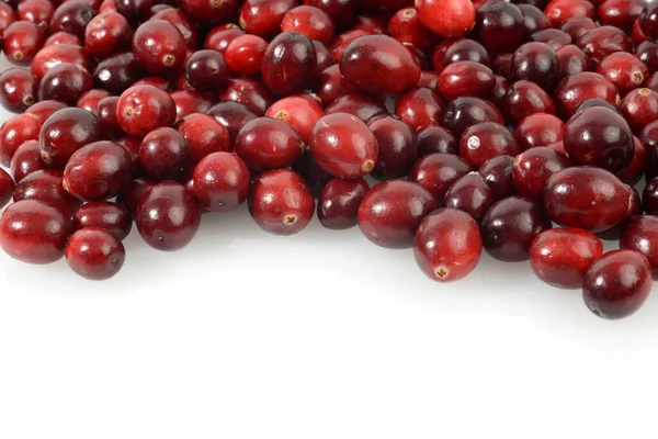 stock image heap of fresh cranberries on white