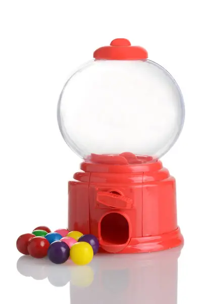 stock image closeup bubble gum machine with gumballs