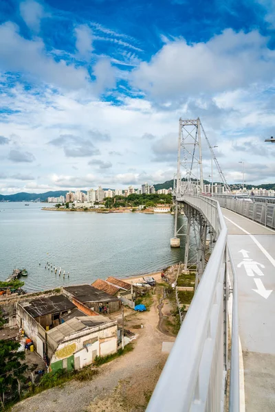 Hercilio Luz Köprüsü Santa Catarina Florianopolis Adalarını Brezilya Bağlıyor — Stok fotoğraf
