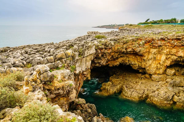 View Boca Inferno Hell Mouth Open Cavern Coast Cascais Portugal — Foto de Stock
