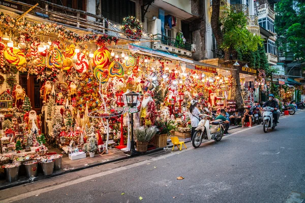 Hanoi Vietnam Novembre 2022 Affichage Lumineux Magasin Noël Dans Quartier — Photo