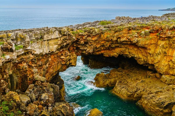 View Boca Inferno Hell Mouth Open Cavern Coast Cascais Portugal — Zdjęcie stockowe