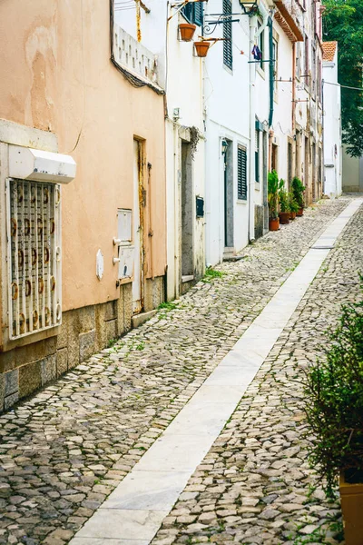 Пешеходная Булыжная Улица Кашкайше Португалия — стоковое фото