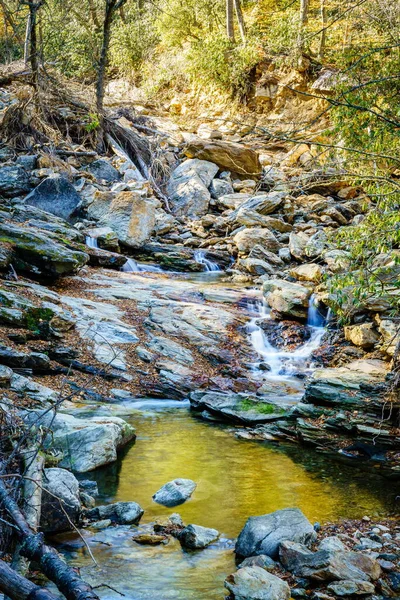北卡罗莱纳州蓝岭大道附近黄石公园小河瀑布景观 — 图库照片
