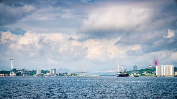 Meerblick Auf Die Bai Chay Brücke Der Long Bucht Vietnam — Stockfoto