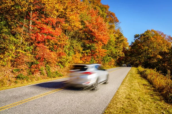 Scenic Rijden Blue Ridge Parkway North Carolina Herfst — Stockfoto