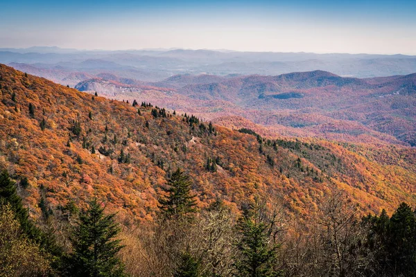 Scenic View Smoky Mountains Blue Ridge Parkway North Carolina Fall — Stok fotoğraf