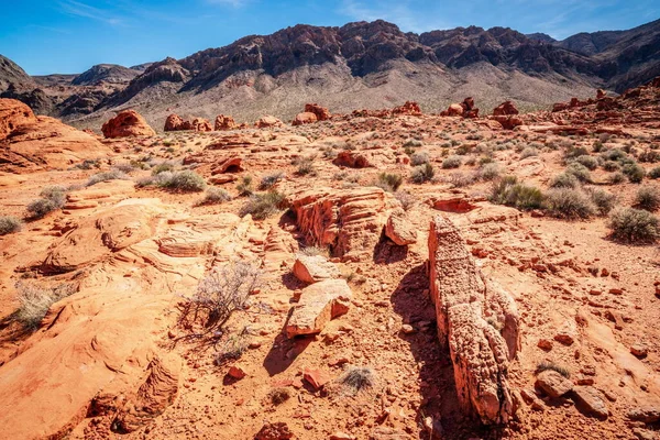 Paesaggio Desertico Nella Valley Fire State Park Nevada — Foto Stock