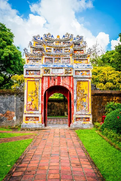 Ogród Brama Wewnątrz Cesarskiego Miasta Hue Wietnam — Zdjęcie stockowe