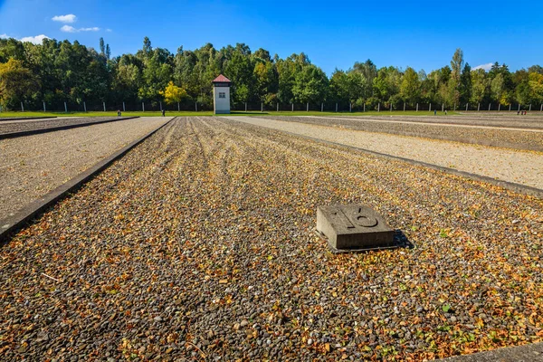 Dachau Duitsland September 2015 Voetafdruk Van Een Van Barakken Gedenkplaats — Stockfoto