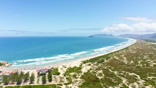 Αεροφωτογραφία Του Οικολογικού Πάρκου Αμμόλοφων Στη Florianopolis Της Βραζιλίας — Αρχείο Βίντεο