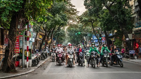 Hanoi Vietnam Novembre 2022 Scène Rue Carrefour Animé Dans Quartier — Photo