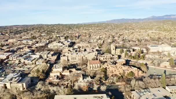 Vista Aérea Centro Cidade Santa Novo México — Vídeo de Stock