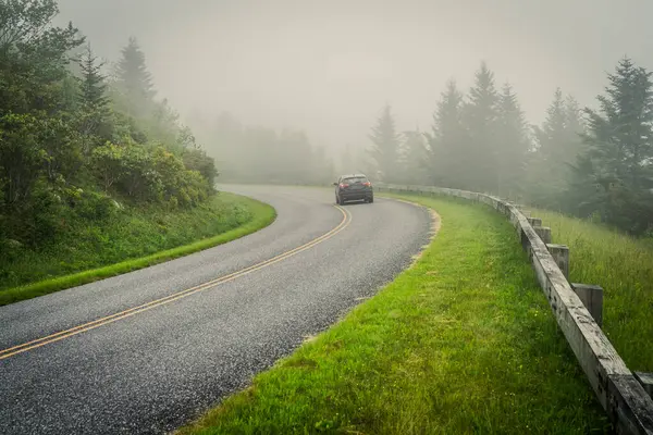 Niebla Temprana Mañana Blue Ridge Parkway Cerca Maggie Valley Carolina — Foto de Stock