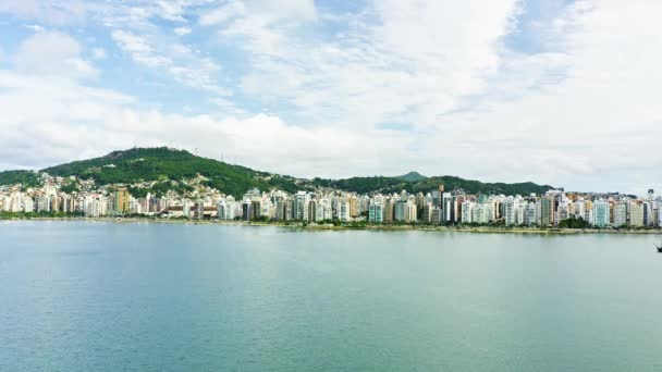 Vista Panorámica Costa Ciudad Florianopolis Brasil — Vídeos de Stock