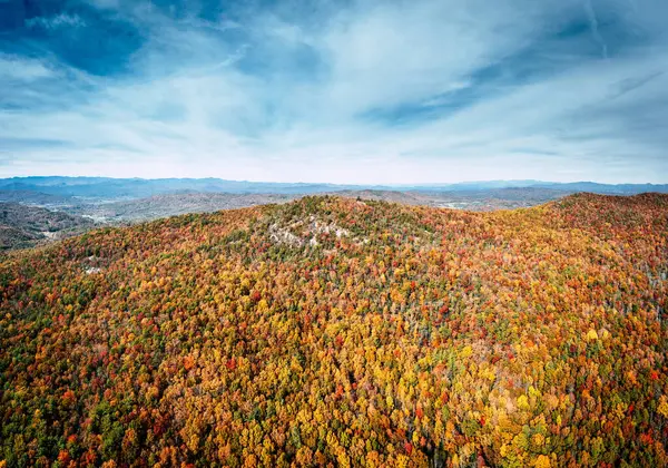 Luftaufnahme Des Stone Mountain North Carolina Herbst — Stockfoto