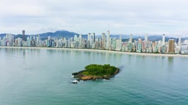 Aerial panoramic view of Balneario Camboriu skyline. Santa Catarina, Brazil