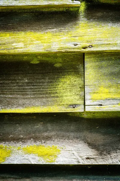 Close Image Weathered Wooden Planks House Siding Stock-billede