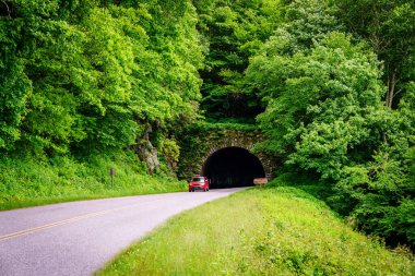 Kuzey Carolina 'daki Blue Ridge Parkway' deki Kel Tünel