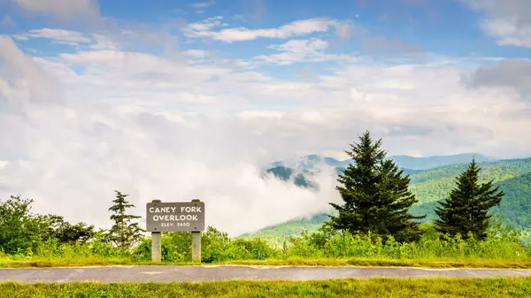 stock image Caney Fork Overlook on Blue Ridge Parkway in North Carolina