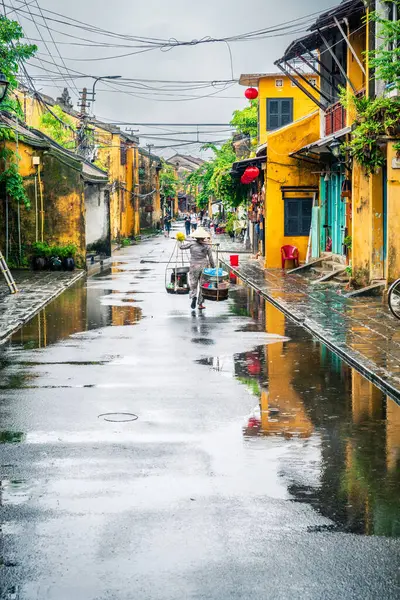 Хойан Вьетнам Ноября 2022 Года Уличная Сцена Старом Городе Хойан Лицензионные Стоковые Изображения