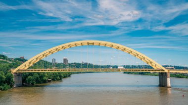 Daniel Carter Sakal Köprüsü görüntüsü. Big Mac Köprüsü) ve Ohio Nehri, Cincinnati, Ohio