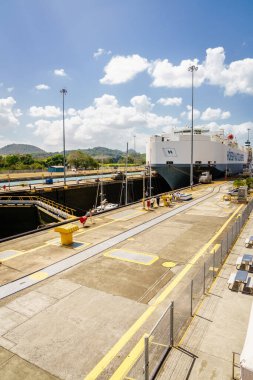 February 28, 2024, Panama City, Panama: Ships are going through Miraflores Locks on the Panama Canal