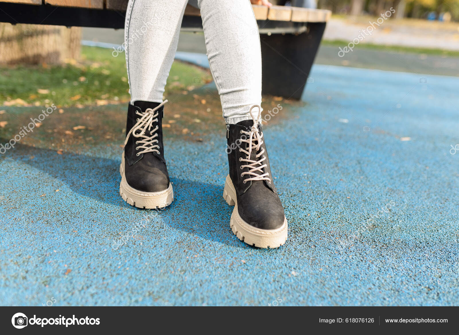 Details Of Womens Clothes And Shoes On A Street Stock Photo