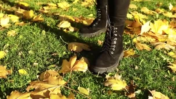 Елегантне Жіноче Взуття Вулиці Комфорт Мода Високоякісна Фотографія — стокове відео