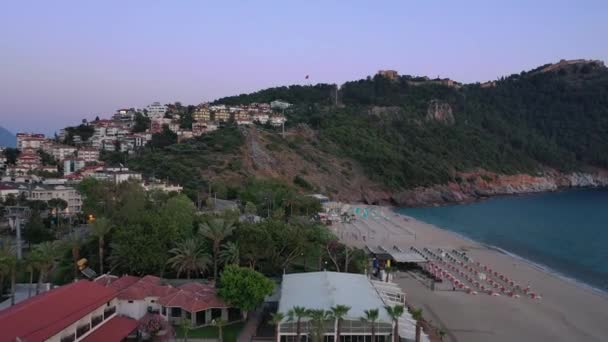 Красивый Пляж Турции Алания Высококачественные Кадры — стоковое видео