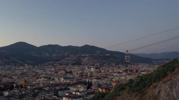 Voiture Téléphérique Suspendue Dessus Alanya Antalya Turquie Avec Vue Sur — Video