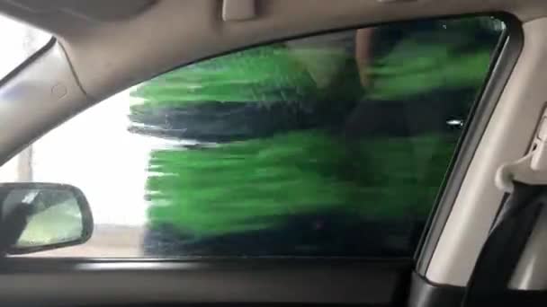 Video First Person Automatisk Drive Thur Biltvätt Erfarenhet — Stockvideo