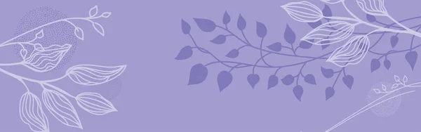 있거나 최소한의 실루엣 무늬가 나뭇잎 파스텔 보라색 스프링 추상적 발표나 — 스톡 사진