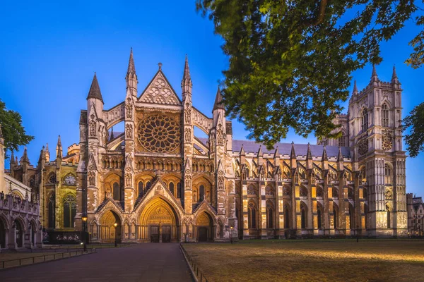 Westminster Abbey London England Storbritannien Natten — Stockfoto