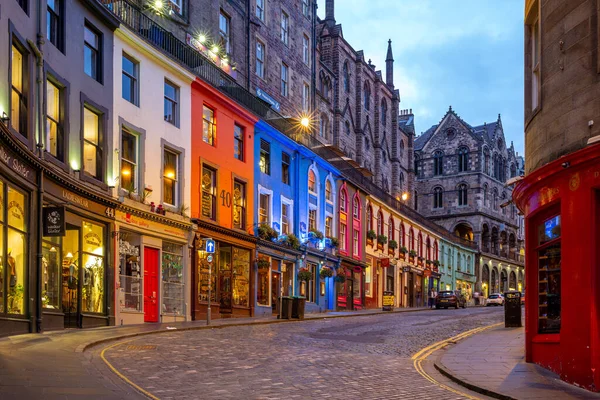 Edimburgo Reino Unido Julho 2018 Rua Vitória Construída Entre 1829 — Fotografia de Stock