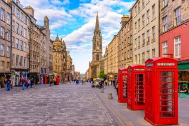 Edinburgh, İskoçya, İngiltere'de sokak görünümü