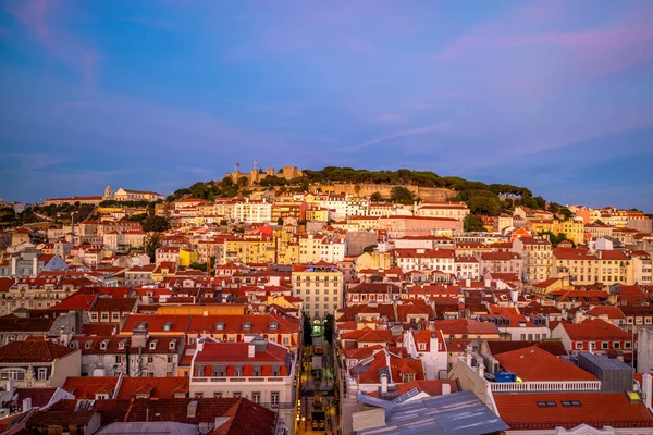 Skyline Lissabon Och Saint George Slott — Stockfoto