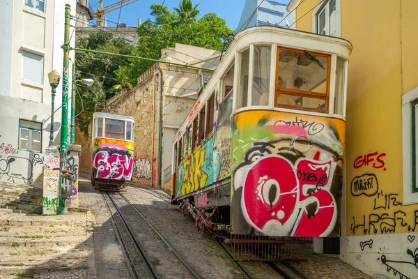 리스본 포르투갈 2018 라브라 Elevador Lavra 포르투갈 리스본에 케이블카 철도이다 — 스톡 사진