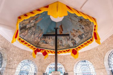 May 4, 2023: The 2021 Jubilee Cross in Magellan Cross Pavilion in Cebu was part of the 2021 Quincentennial Commemorations in the Philippines. The original one was encased inside another wooden cross. clipart