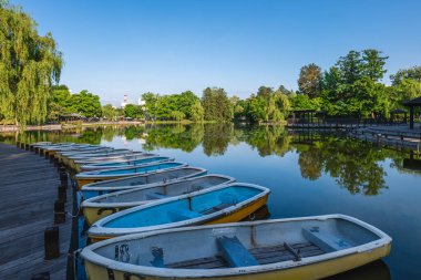 Asahikawa şehrindeki Tokiwa Park Manzarası, Hokkaido, Japonya