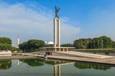 12 Temmuz 2023: Endonezya 'nın başkenti Weltevreden' deki Lapangan Banteng, Bulls Field veya Waterloo Meydanı 'ndaki Batı Irian Özgürlük Anıtı. Resmi olarak 17 Ağustos 1963 tarihinde anılmıştır.