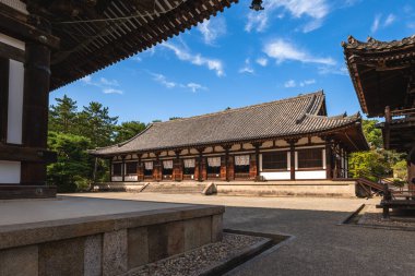 Nara, Kansai, Japonya 'daki Toshodaiji Tapınağı Konferans Salonu.