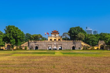 Hanoi, Vietnam 'ın merkezinde bulunan Thang Long İmparatorluk Kalesi..