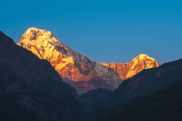 Τοπίο Της Annapurna Massif Στα Ιμαλάια Nepal Σούρουπο — Φωτογραφία Αρχείου